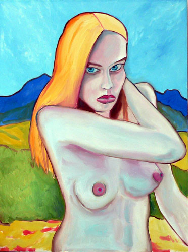 painting-woman-blonde-hair-blue-eyes (68k image)